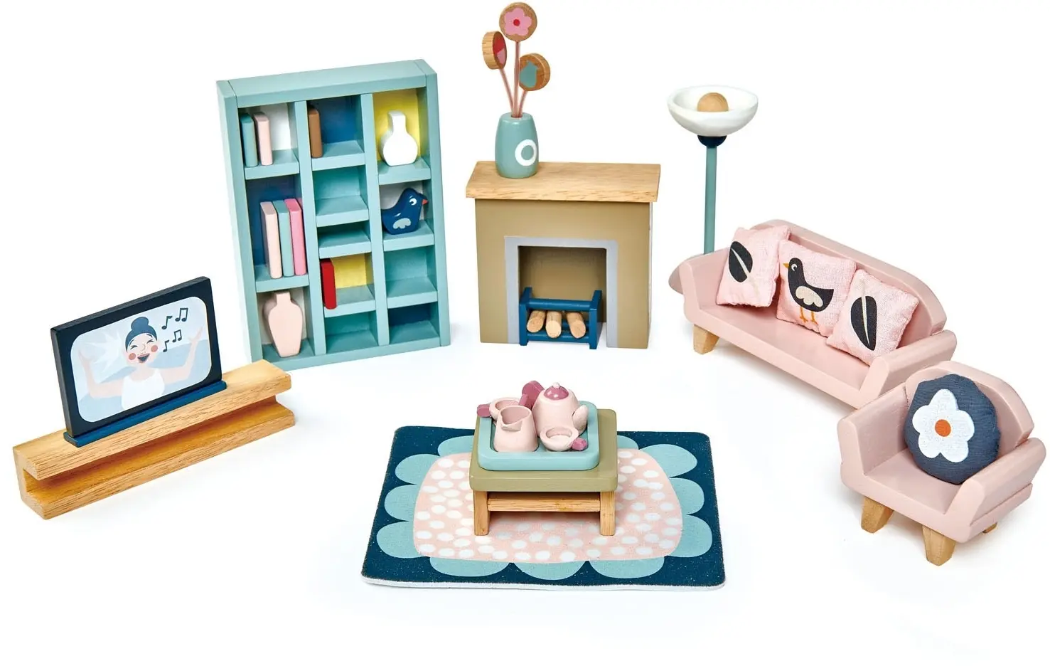 Nábytek do domečku pro panenky Tender Leaf Dolls House Sitting Room Furniture uni