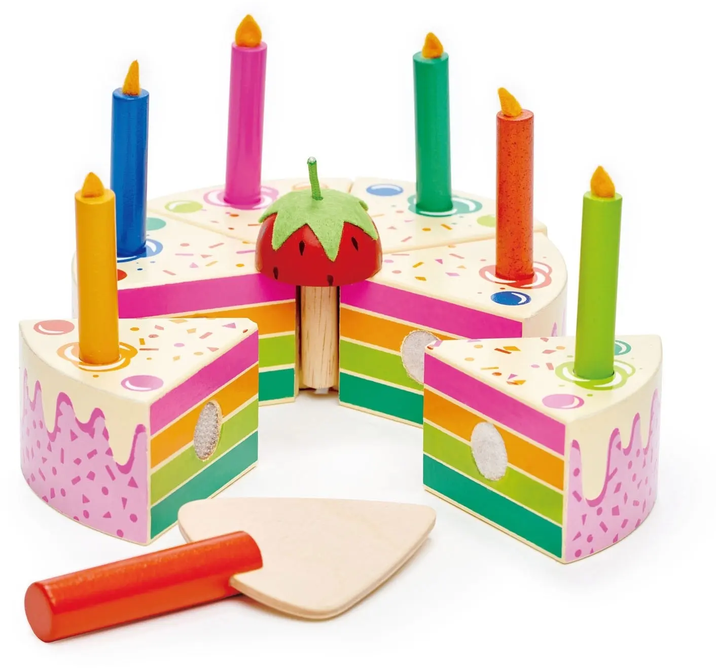 Dřevěný duhový dort Tender Leaf Rainbow Birthday Cake uni