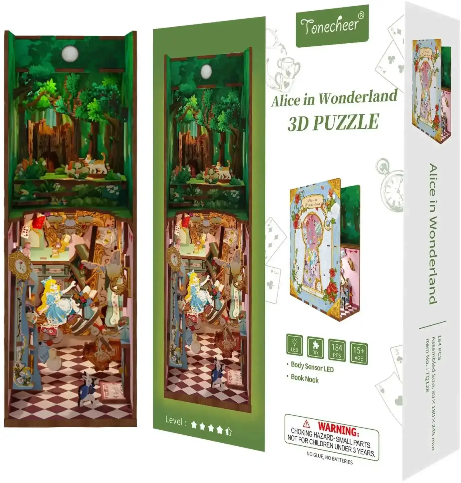 DIY Book Nook Kit 3D Model Tonecheer - Alice in Wonderland uni