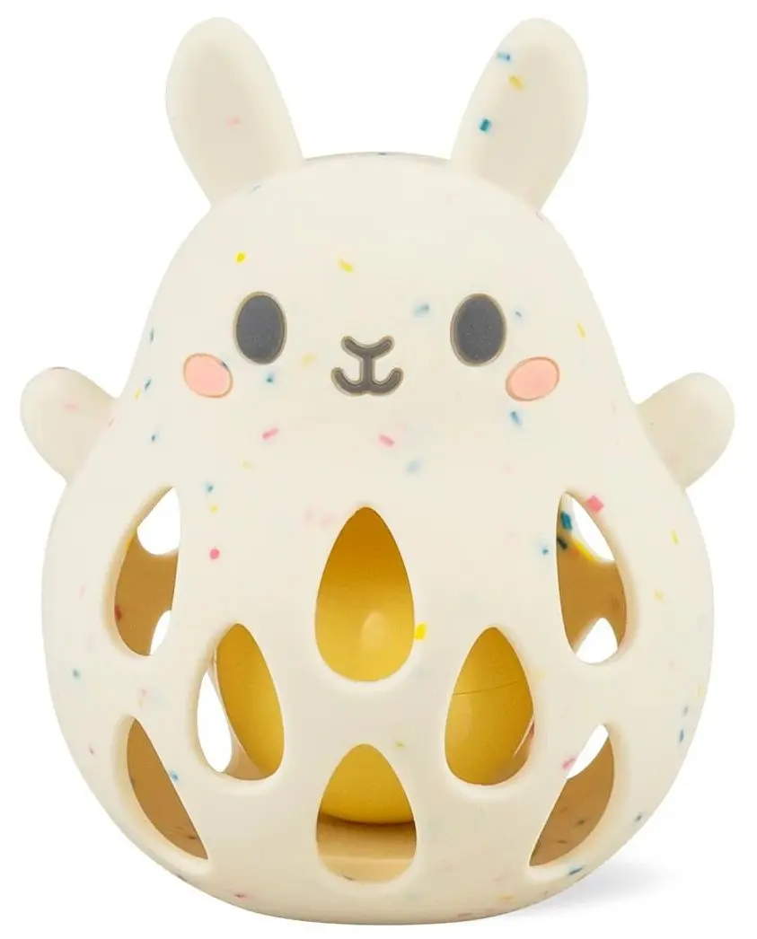 Senzorická hračka Tiger Tribe Silicone Rattle - Bunny uni