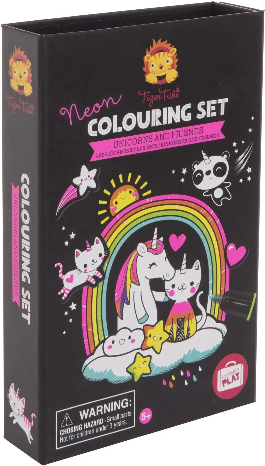 Omalovánky Tiger Tribe Neon Colouring Set - Unicorns and Friends