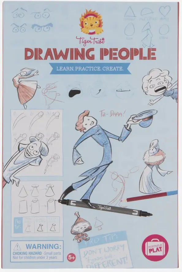 Kreativní sada Tiger Tribe Drawing People - Learn. Practice. Create uni