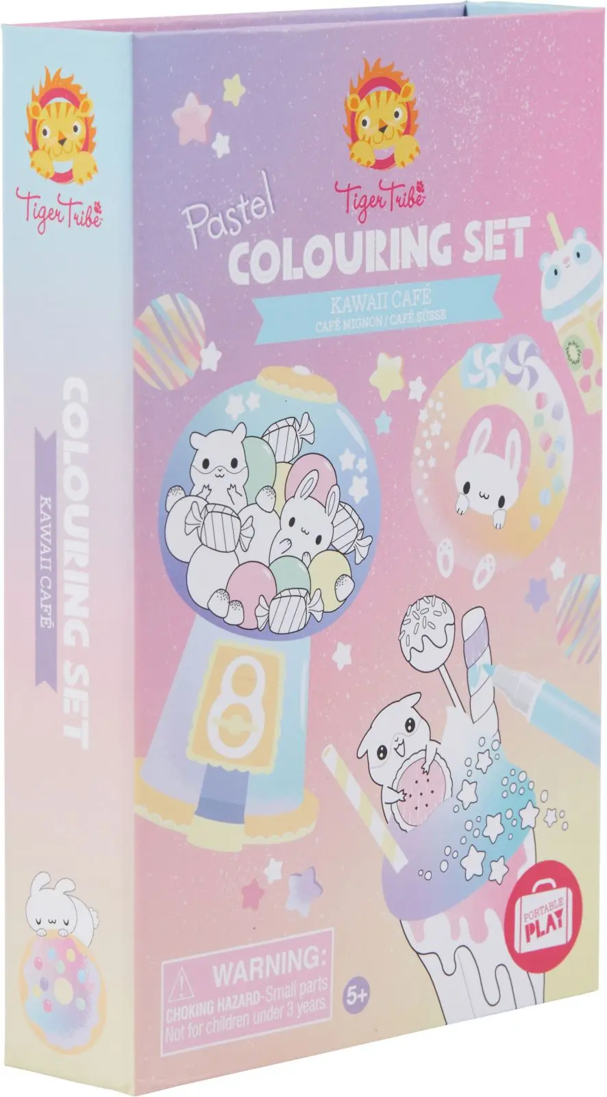 Omalovánky Tiger Tribe Pastel Colouring Set - Kawaii Café uni