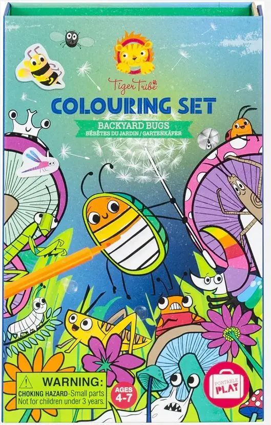 Kreativní sada Tiger Tribe Colouring Set - Backyard Bugs uni