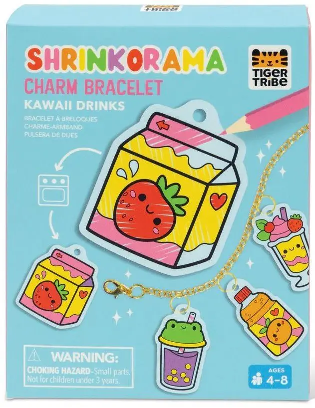 Kreativní sada Tiger Tribe SHRINKORAMA - Charm Bracelet - Kawaii Drinks uni