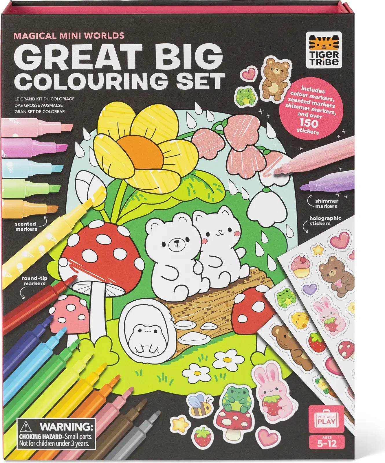 Kreativní sada Tiger Tribe Great Big Colouring Set - Magical Mini Worlds uni