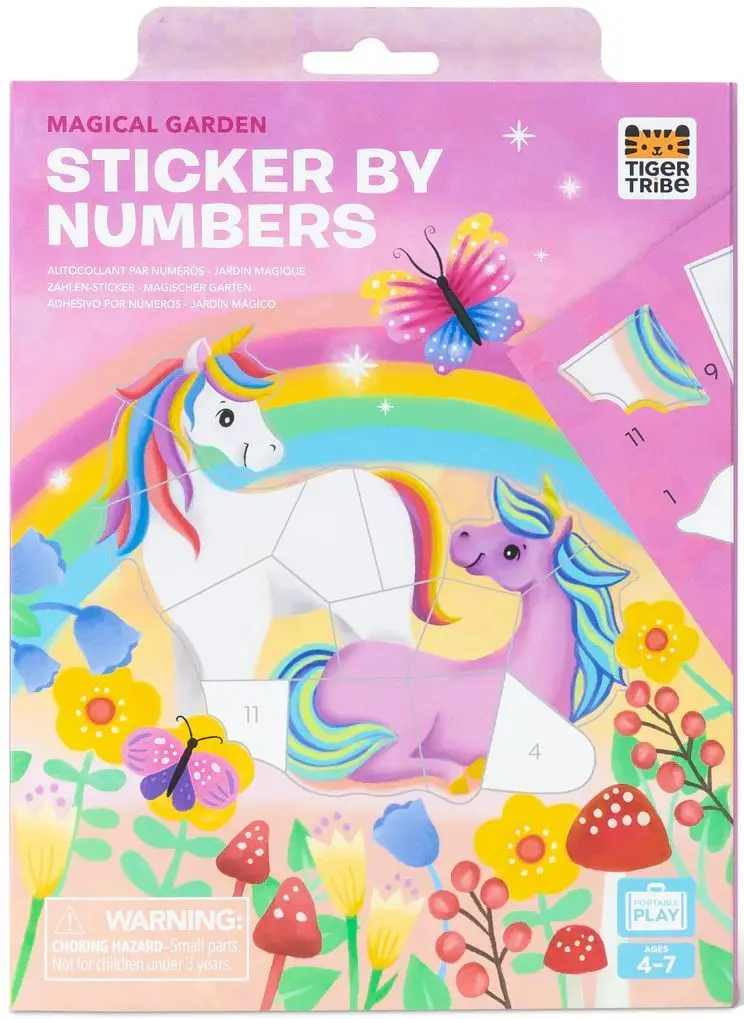 Samolepkové puzzle Tiger Tribe Sticker by Numbers - Magical Garden uni