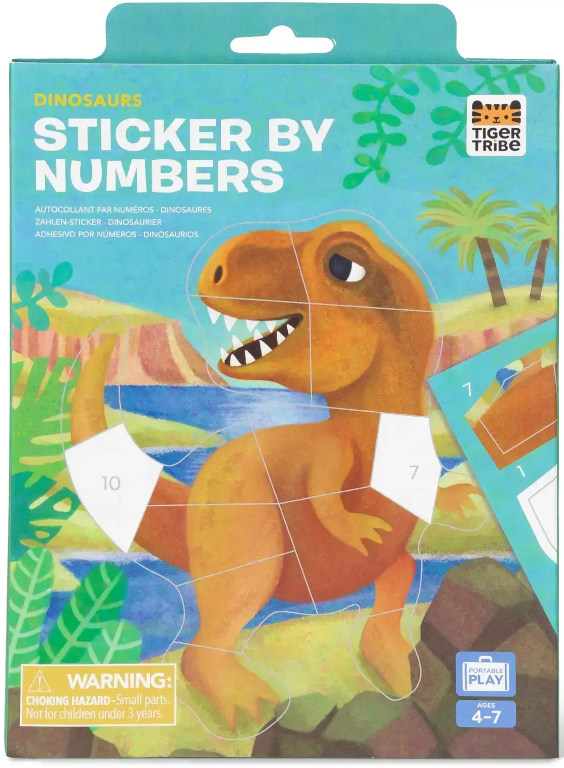 Samolepkové puzzle Tiger Tribe Sticker By Numbers - Dinosaurs uni