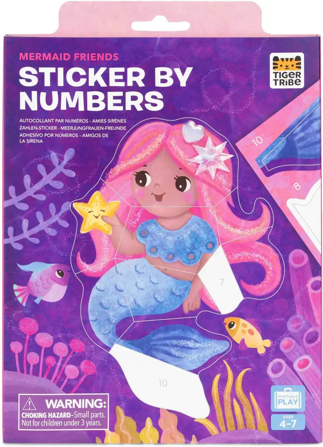 Samolepkové puzzle Tiger Tribe Sticker By Numbers - Mermaid Friends uni