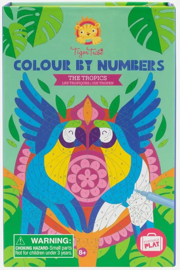 Kreativní sada Tiger Tribe Colour By Numbers - The Tropics uni