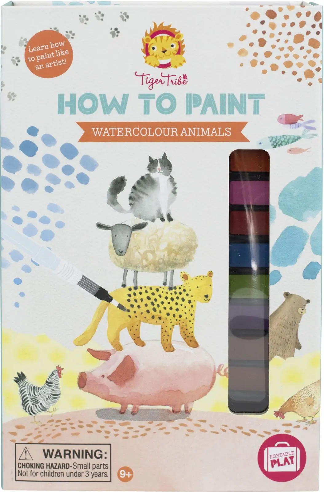 Kreativní sada Tiger Tribe How to Paint - Watercolour - Animals uni
