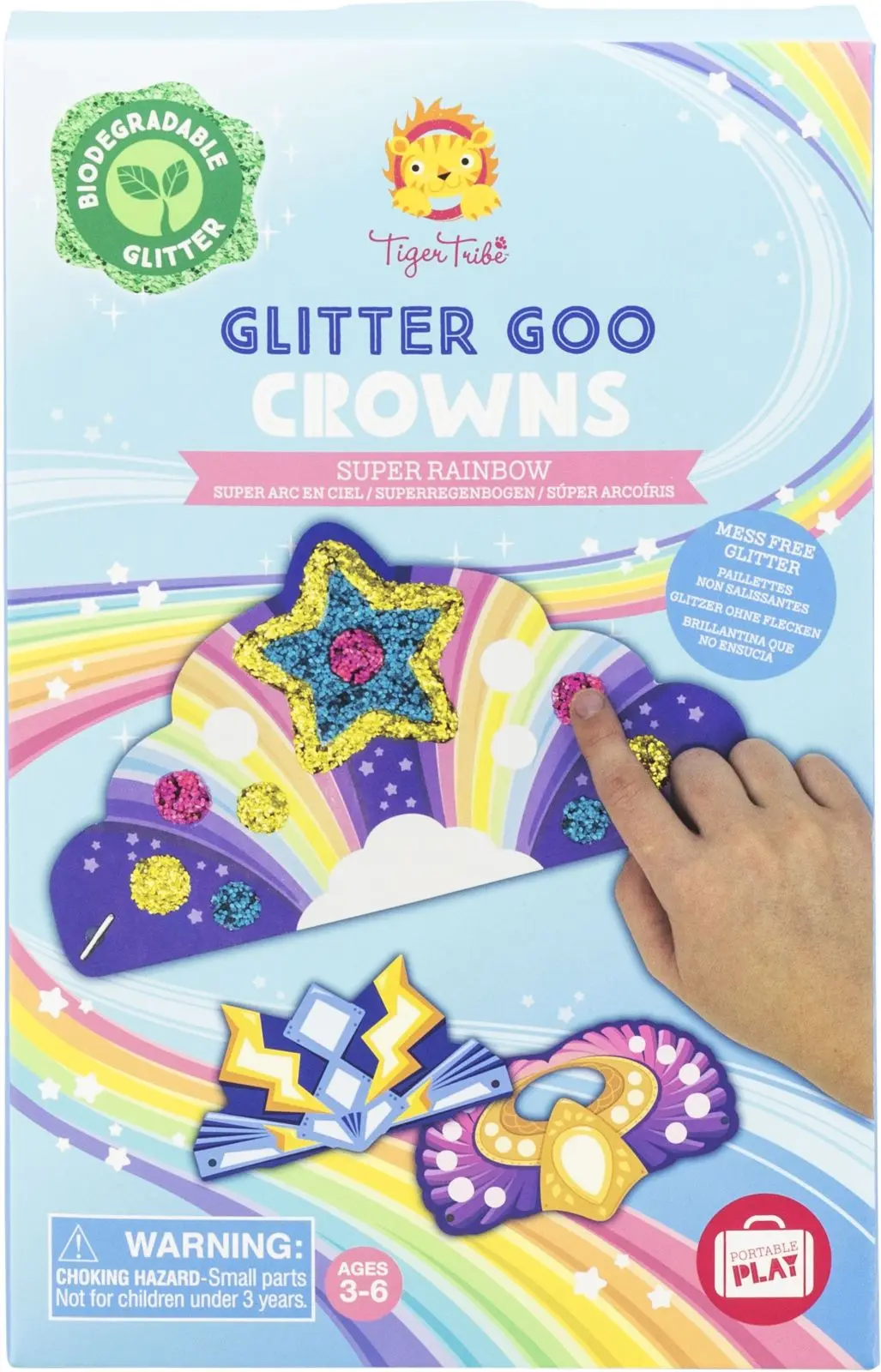 Kreativní sada Tiger Tribe Glitter Goo Crowns - Super Rainbow uni