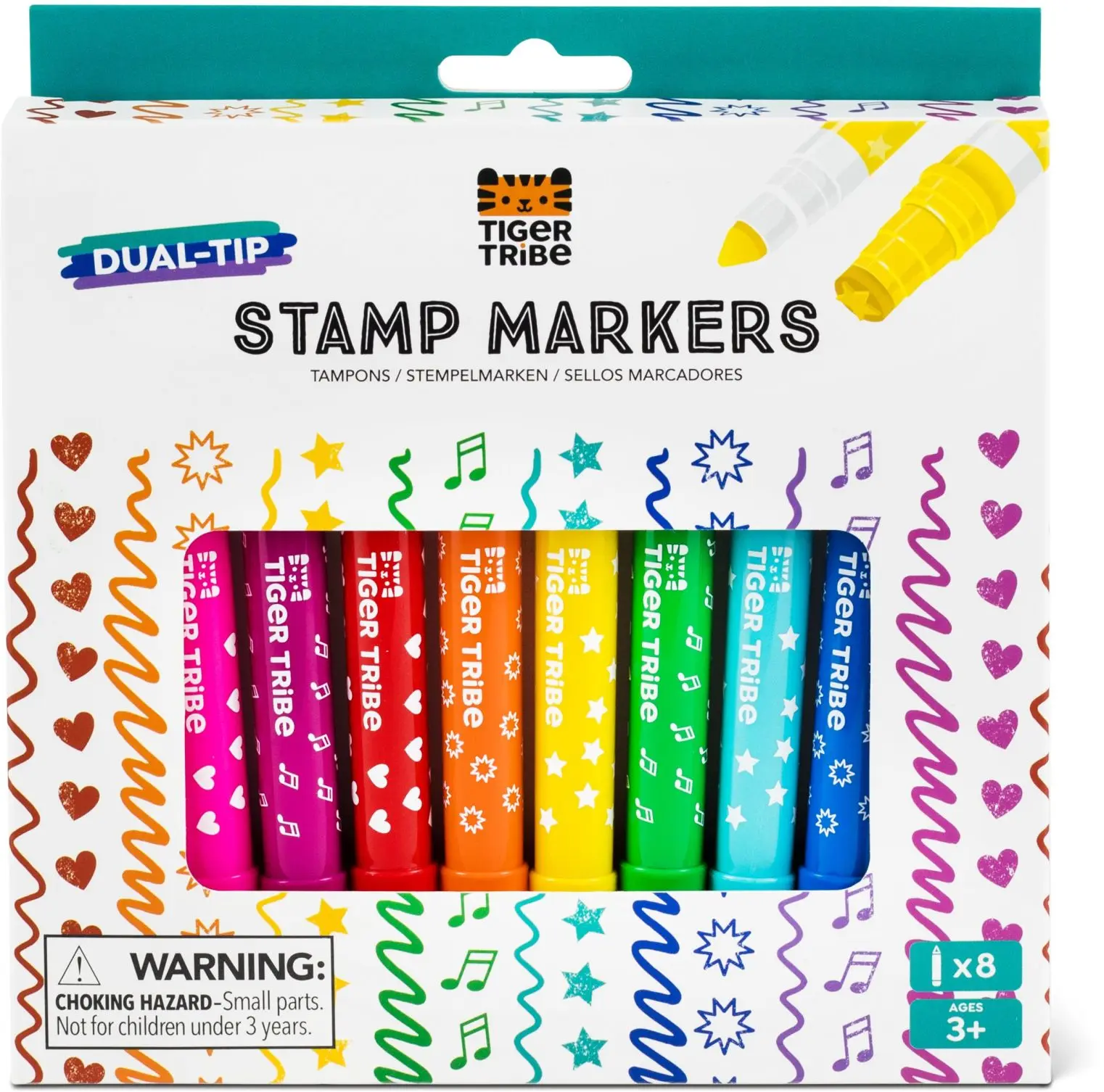 Multifunkční fixy a razítka 2 v 1 Tiger Tribe Dual-Tip Stamp Markers uni