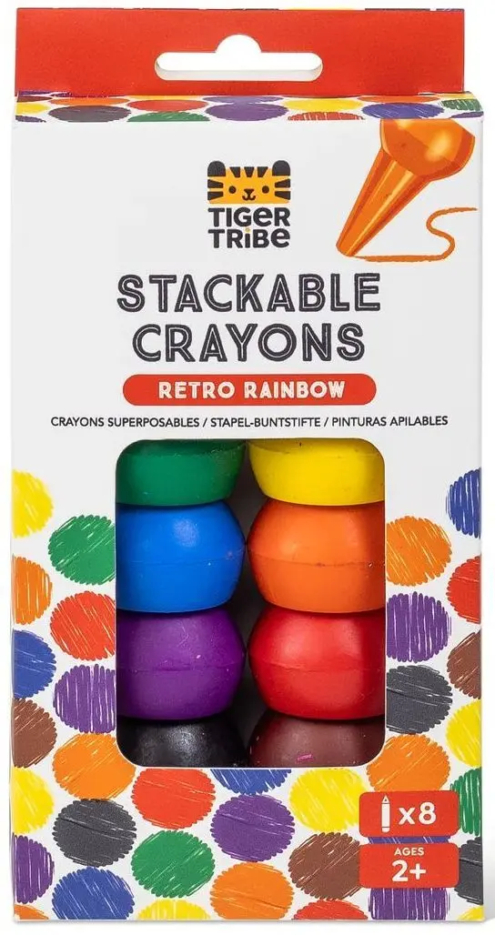 Voskovky Tiger Tribe Stackable Crayons - Retro Rainbow