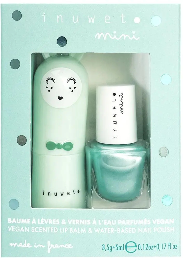 INUWET Duo set (balzám na rty Apple + lak  Turquoise Apple)