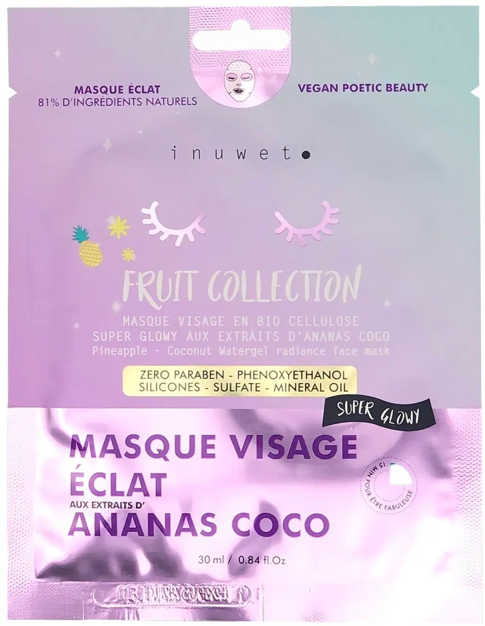 Maska na obličej Inuwet - Radiance - Pineapple Coconut uni