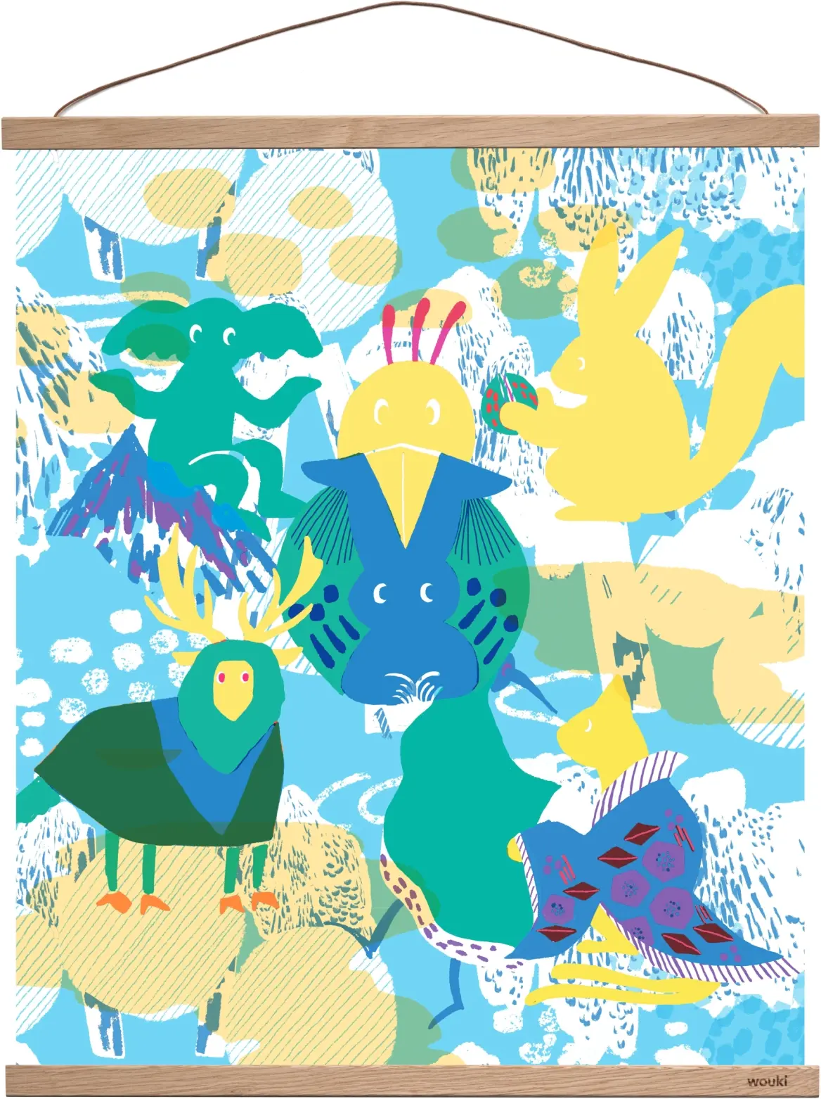 Wouki Art Print plakát – Magical Beasts – Kumpů – dubové lišty uni