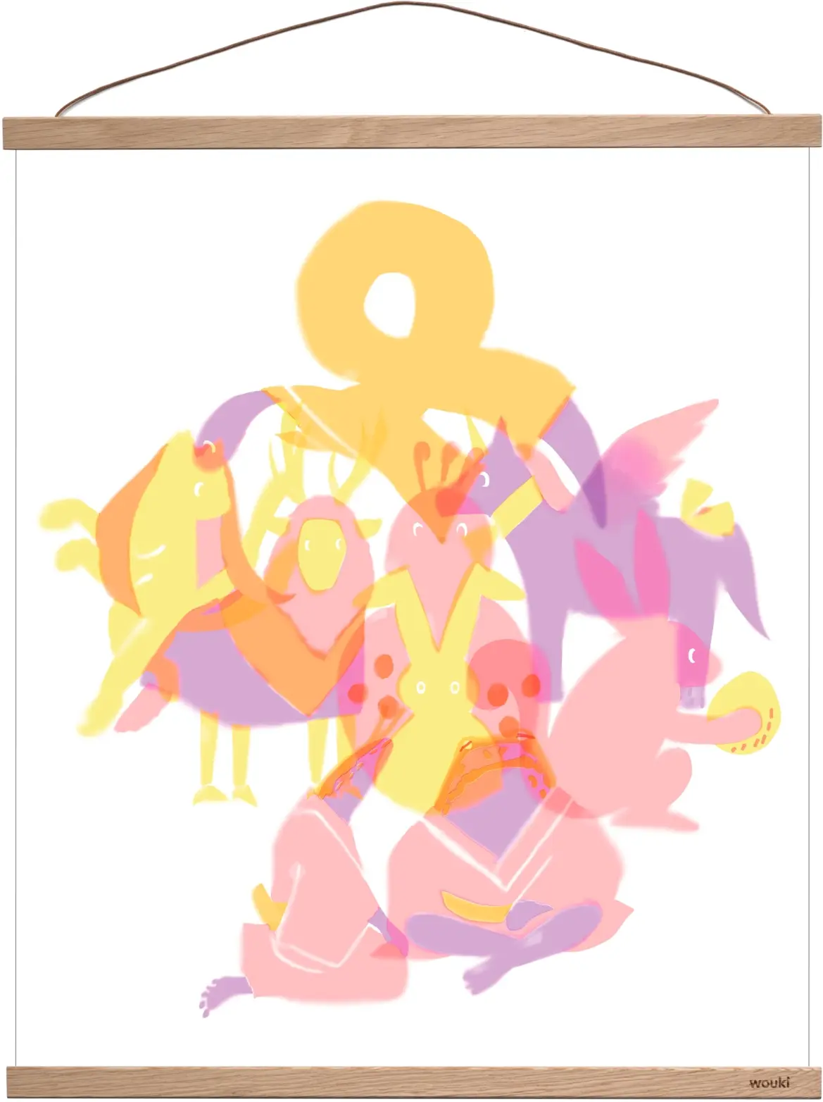 Wouki Art Print plakát – Magical Beasts – Uraraka - dubové lišty uni