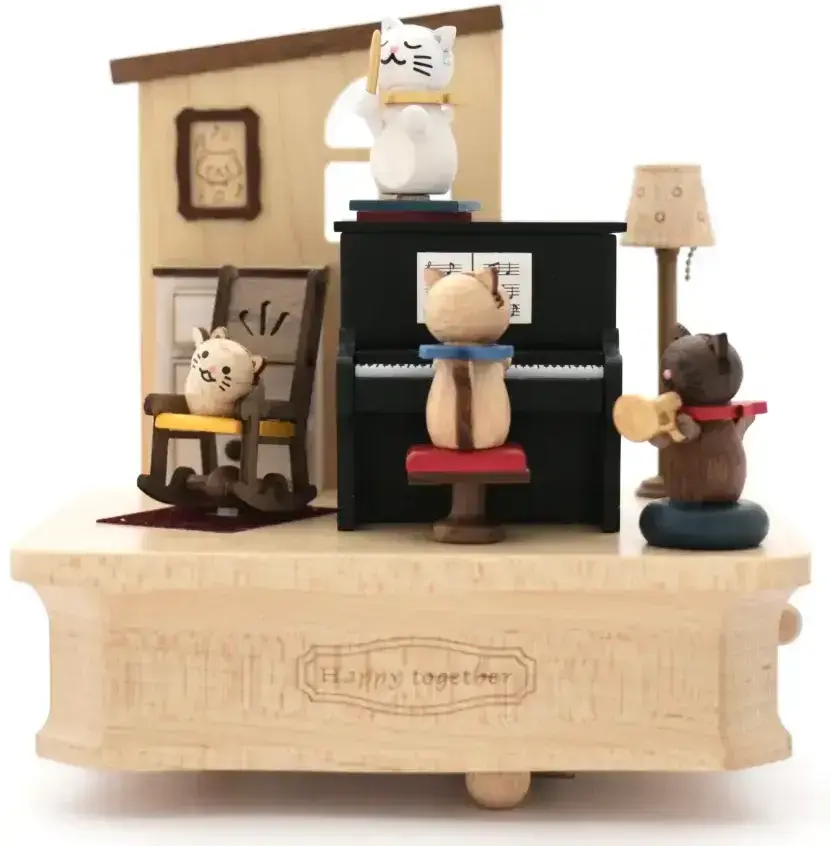 Hudební skříňka Wooderful life - Cats Play Piano