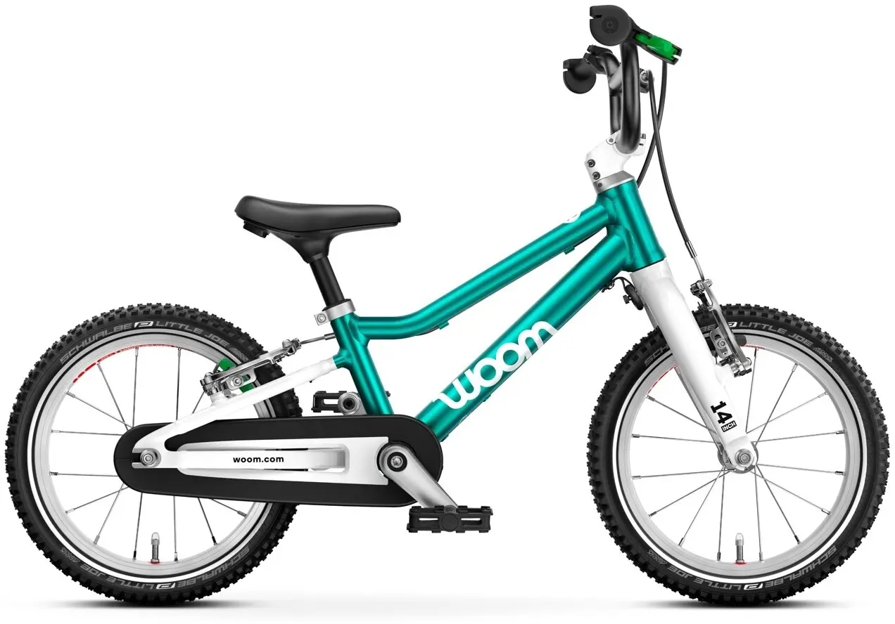 Dětské kolo 14" Woom 2 GO - metallic petrol/ turquoise uni