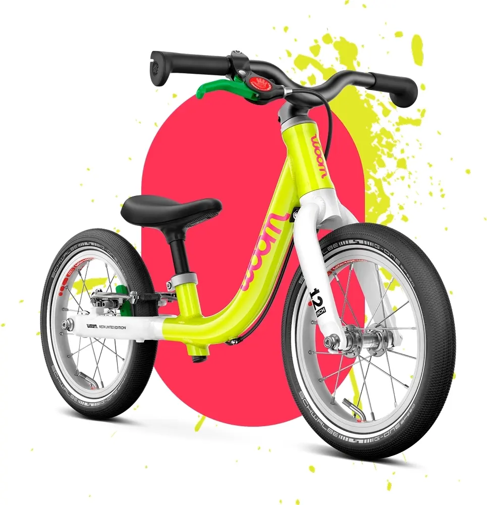 Dětské odrážedlo 12" Woom GO 1 Classic - neon lime uni