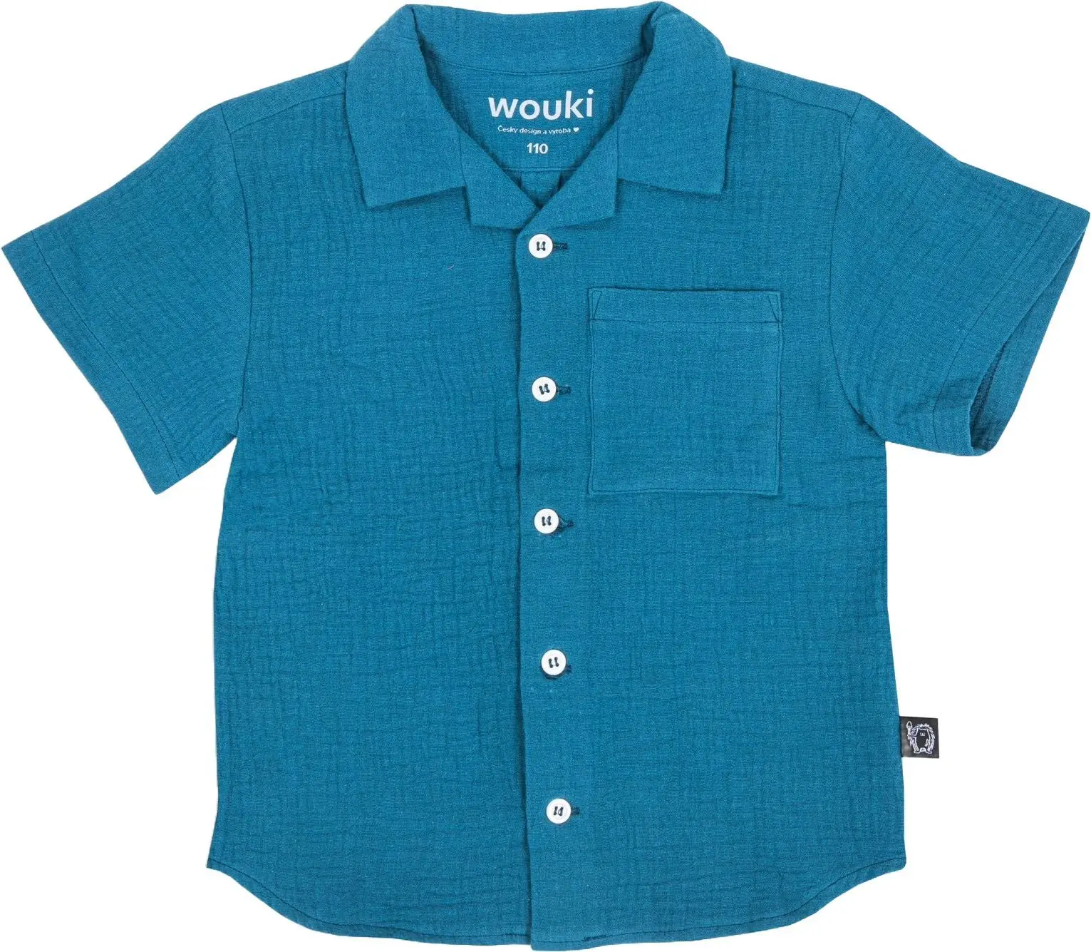 Dětská košile Wouki Raiden - Dark aquamarine 116