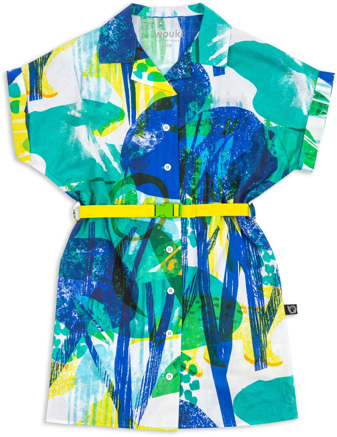 Dětské košilové šaty Wouki PAGU - forest blue 146