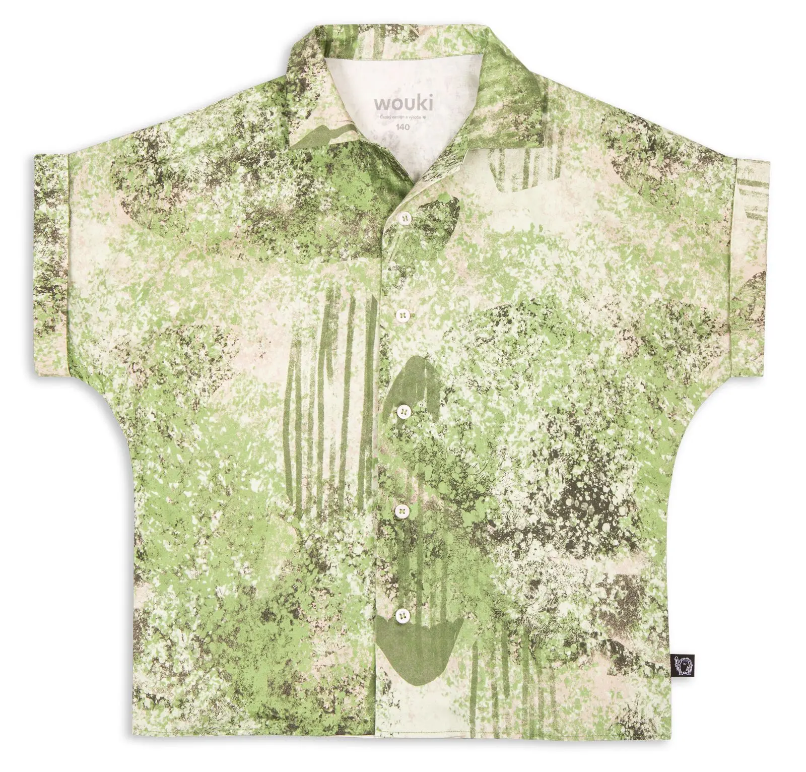 Dětská košile Wouki Kumo - Green jellyfish 158