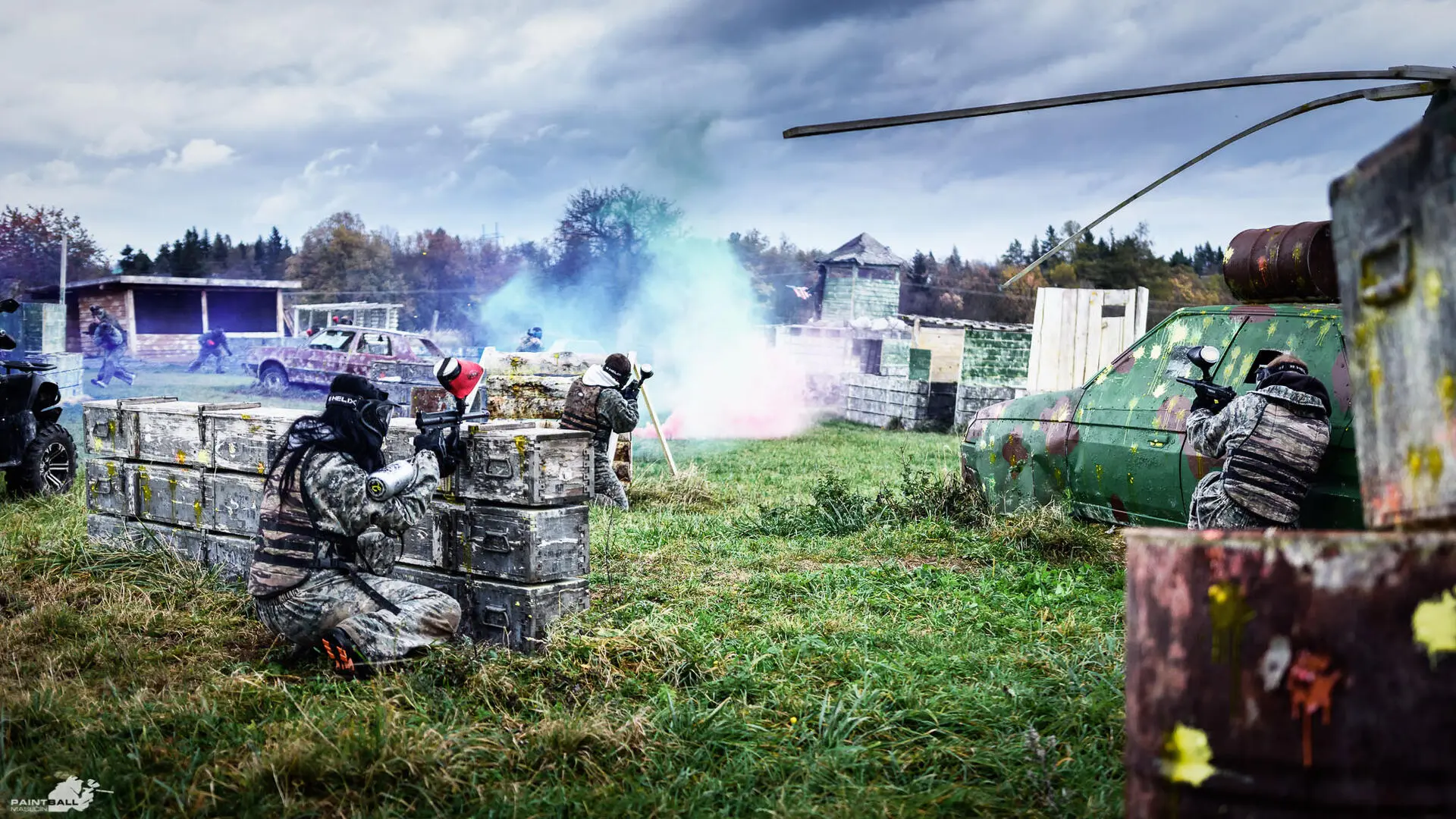 Paintball Masečín - vyberte si z 5-ti hřišť během jedné hry