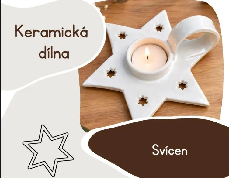 Keramické kurzy Jablonec nad Nisou - zábava pro děti i dospělé - Keramická dílna - Vánoční svícen - 28. 11. 2026