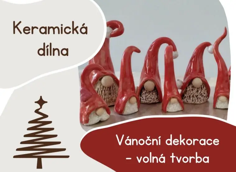 Keramické kurzy Jablonec nad Nisou - zábava pro děti i dospělé - Keramická dílna - Vánoční dekorace - volná tvorba - 28. 11. 2026