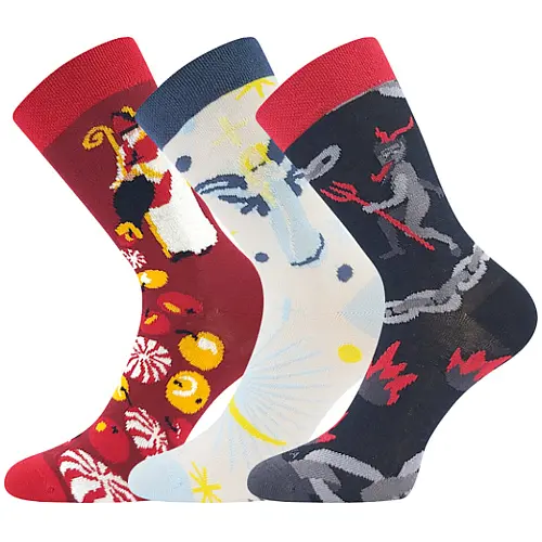 BERTÍK mikulášské ponožky Lonka Mix barev 20-24 3 páry