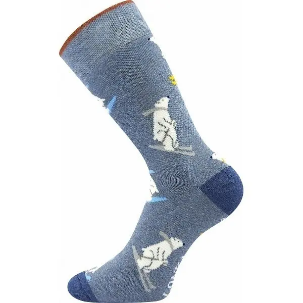 FROOLOO veselé zimní ponožky Lonka - MEDVĚDI Jeans