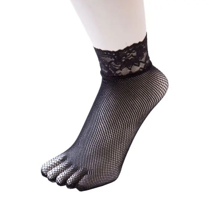 FISHNET ANKLE silonové prstové ponožky ToeToe Černá UNI 1 kus