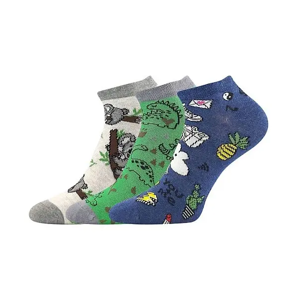 DEDONIK dětské veselé ponožky Lonka - mix DINO Mix barev 35-38 3 páry
