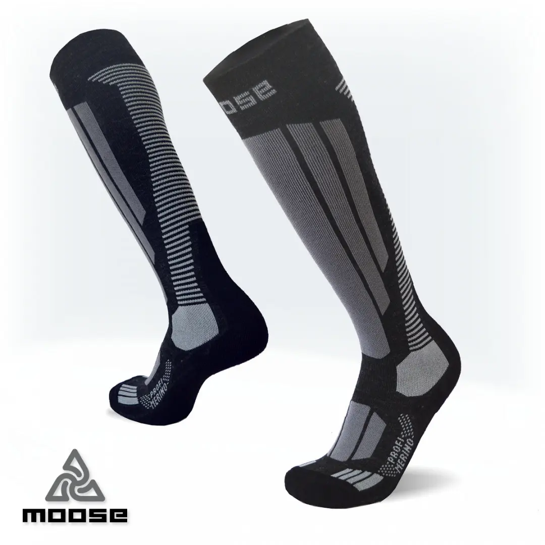 PROFI MERINO NEW zateplené lyžařské podkolenky Moose Šedá S 1 pár
