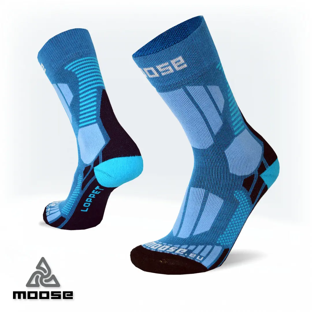 LOPPET běžkařské merino ponožky Moose Modrá M 1 pár