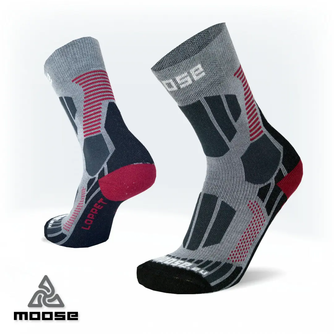 LOPPET merino běžkařské ponožky Moose šedá M