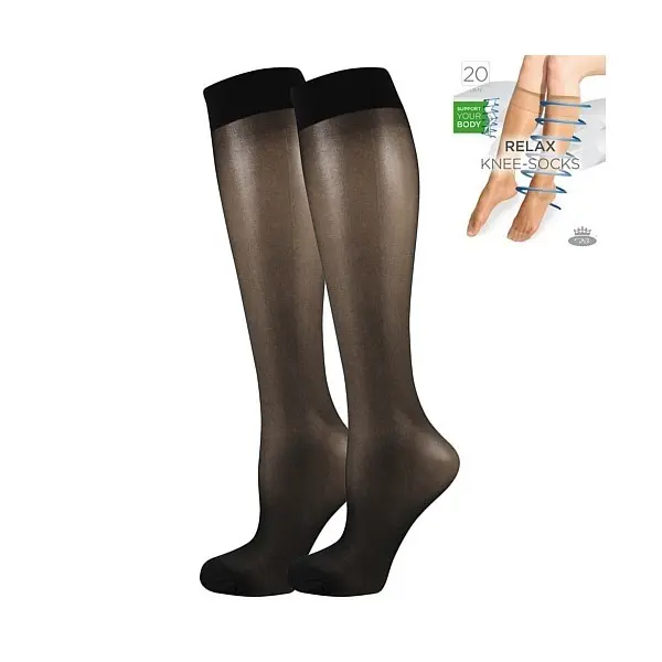 RELAX knee-socks 20 DEN kompresní punčochové podkolenky Lady B - 6 párů
