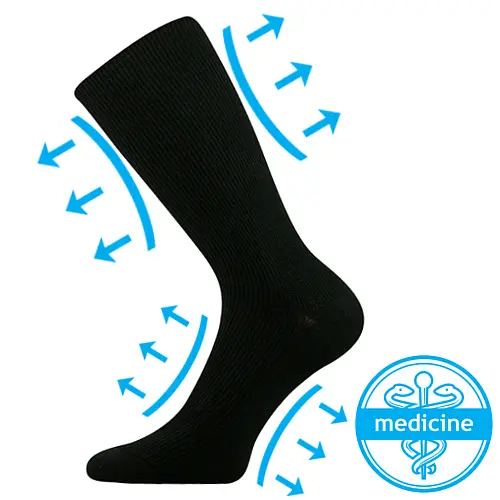 LONKA Ponožky extra roztažné OREGAN pro diabetiky ČERNÉ 39-42 108558