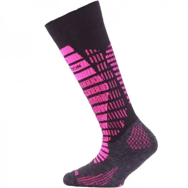 Dětské merino lyžařské ponožky LASTING Sjr černé Velikost: (29-33) XS