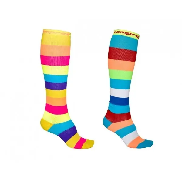 X-STRIPY proužkované kompresní podkolenky COMPRESSOX modrá 39-42 1 pár