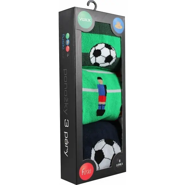 DEBOX barevné vánoční ponožky Lonka - FOTBALISTA Mix barev