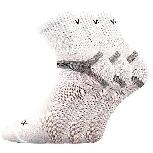 VOXX Ponožky sportovní slabé REXON bavlněné BÍLÉ (3 páry) 35-38 116031