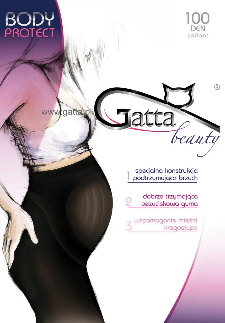 Gatta punčocháče těhotenské 100DEN - černá, XL