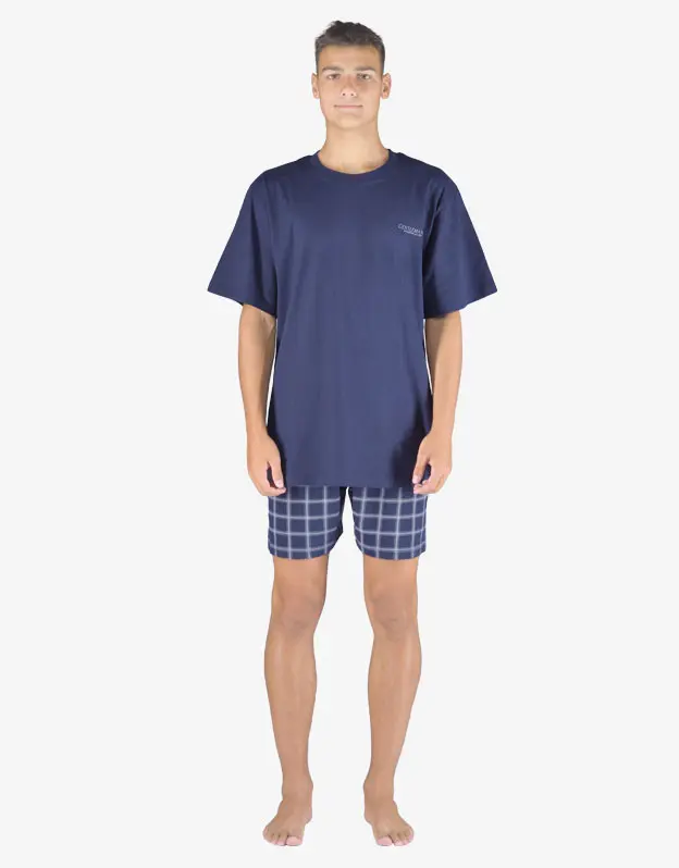 Gina pyžamo pánské 79152 krátký rukáv - tm. modrá, 3XL