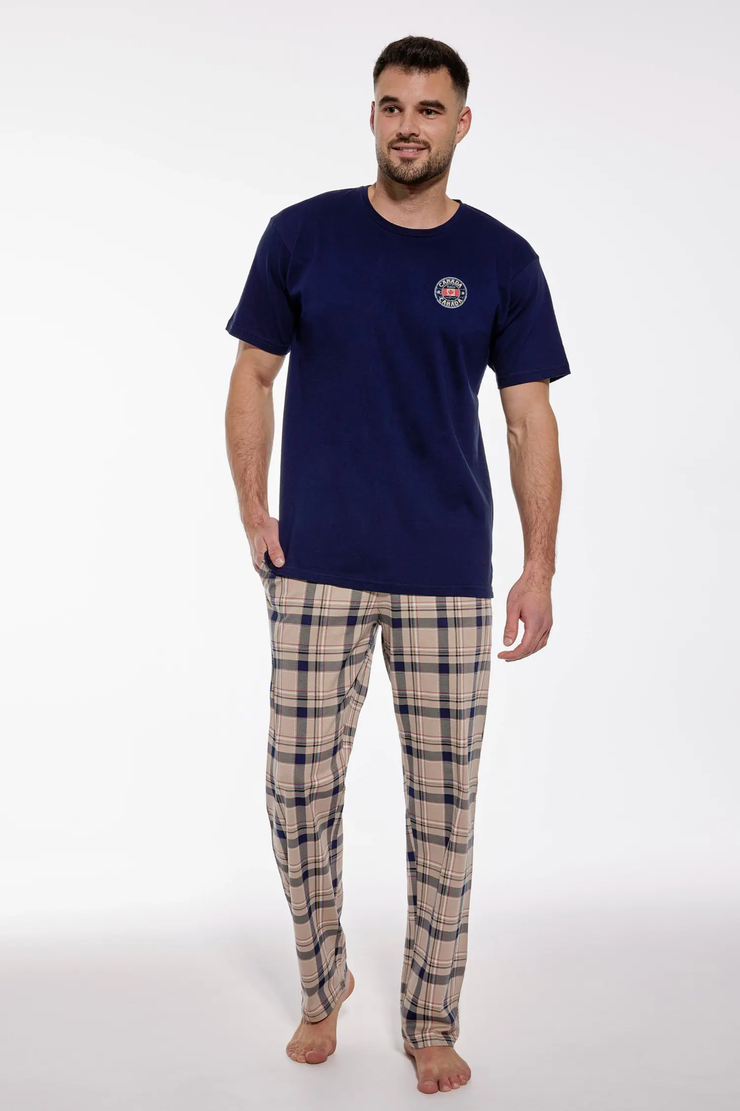 Cornette pyžamo pánské 136/166 Canada - tm. modrá, XL