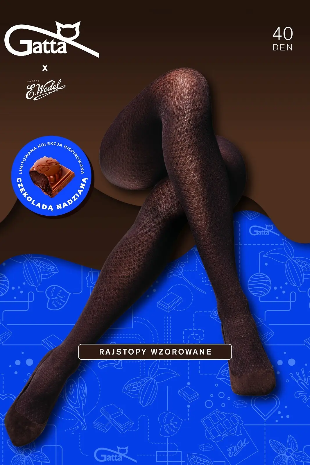 Gatta punčochové kalhoty Wedel 03 40DEN - chocolate, S