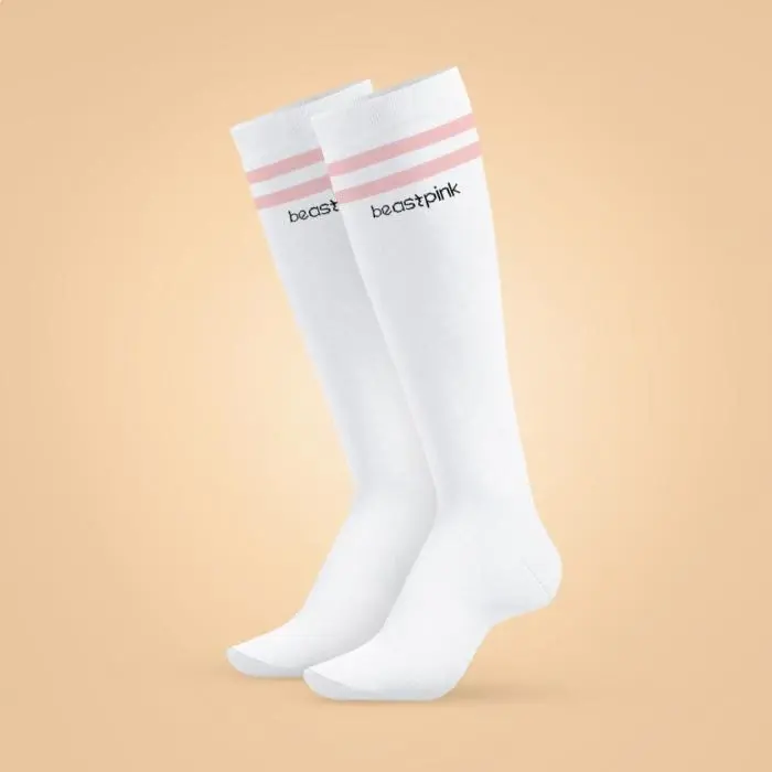 BeastPink Ponožky High Socks White