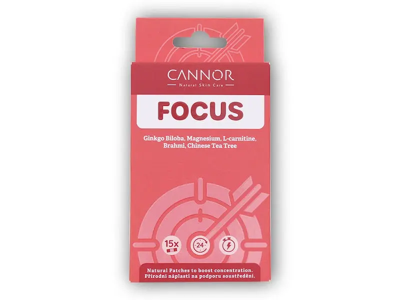 Cannor Focus přírodní náplast na podporu soustředění 15 ks